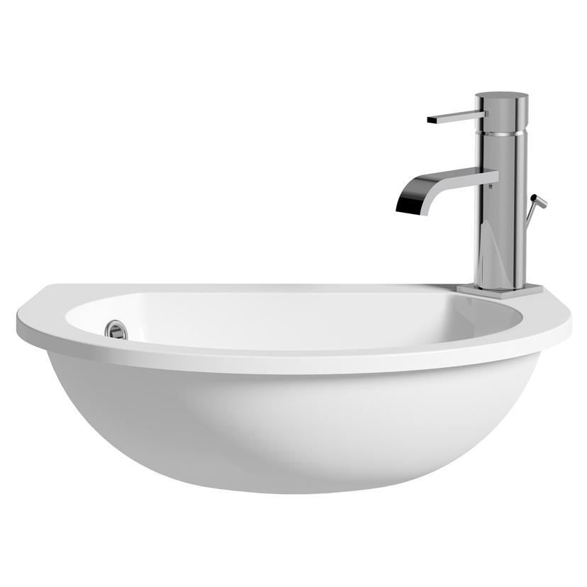 Space Saver 490mm(w) x 355mm(d) 1 Tap Hole Semi Recessed Basin