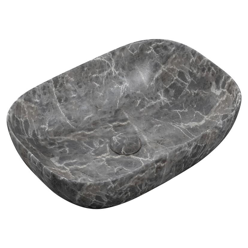 Aria 460mm (W) x 330mm (H) Ceramic Washbowl - Grey Marble Effect