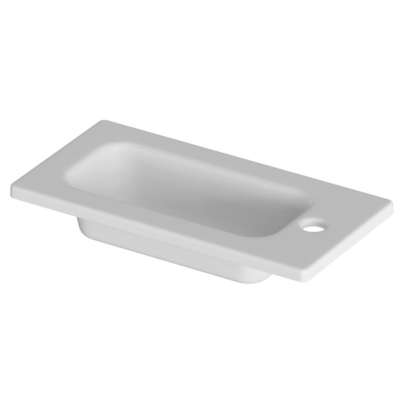 Slim 450mm(w) White 1 Tap Hole Inset Basin