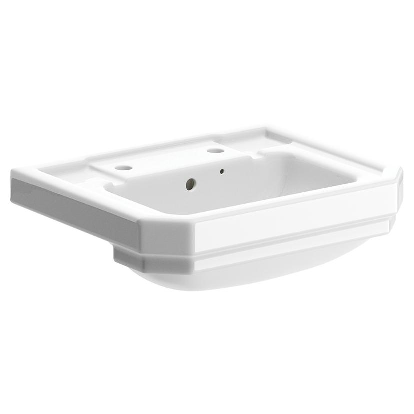 Bari 500mm(w) x 450mm(h) 2 Tap Hole Semi Recessed Basin