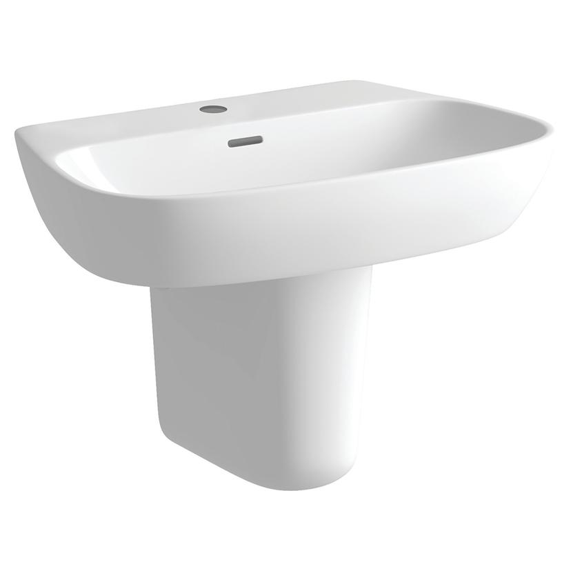 Venice 600mm(w) x 400mm(d) 1 Tap Hole Basin & Semi Pedestal