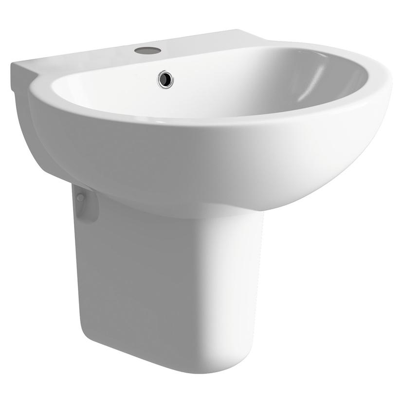 Bolzano 535mm(w) x 490mm(d) 1 Tap Hole Basin & Semi Pedestal