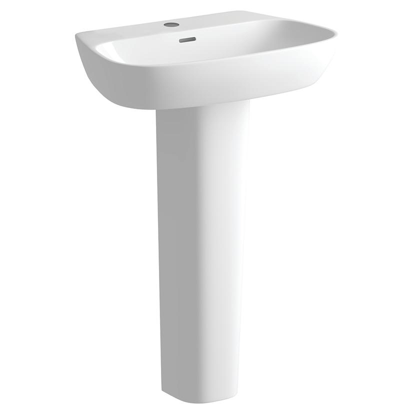 Venice 600mm(w) x 400mm(d) 1 Tap Hole Basin & Full Pedestal