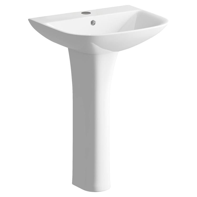 Parma 560mm(w) x 450mm(d) 1 Tap Hole Basin & Full Pedestal