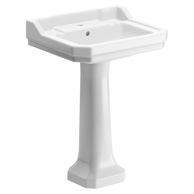 Bari 600mm(w) x 500mm(h) 1 Tap Hole Basin & Full Pedestal