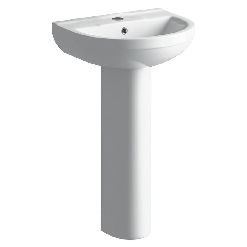 Palermo 500mm(w) x 390mm(h) 1 Tap Hole Basin & Full Pedestal