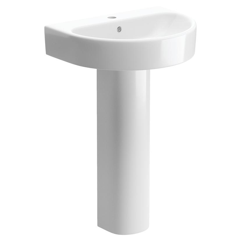 Taranto 555mm(w) x 430mm(d) 1 Tap Hole Basin & Full Pedestal