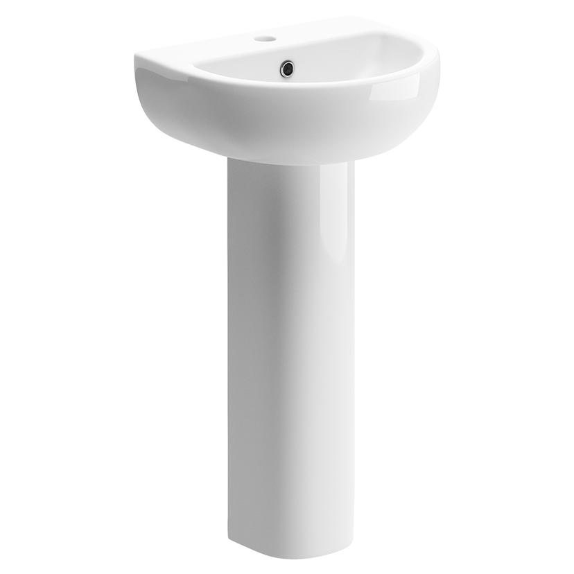 Varese 450mm(w) x 400mm(d) 1 Tap Hole Basin & Full Pedestal