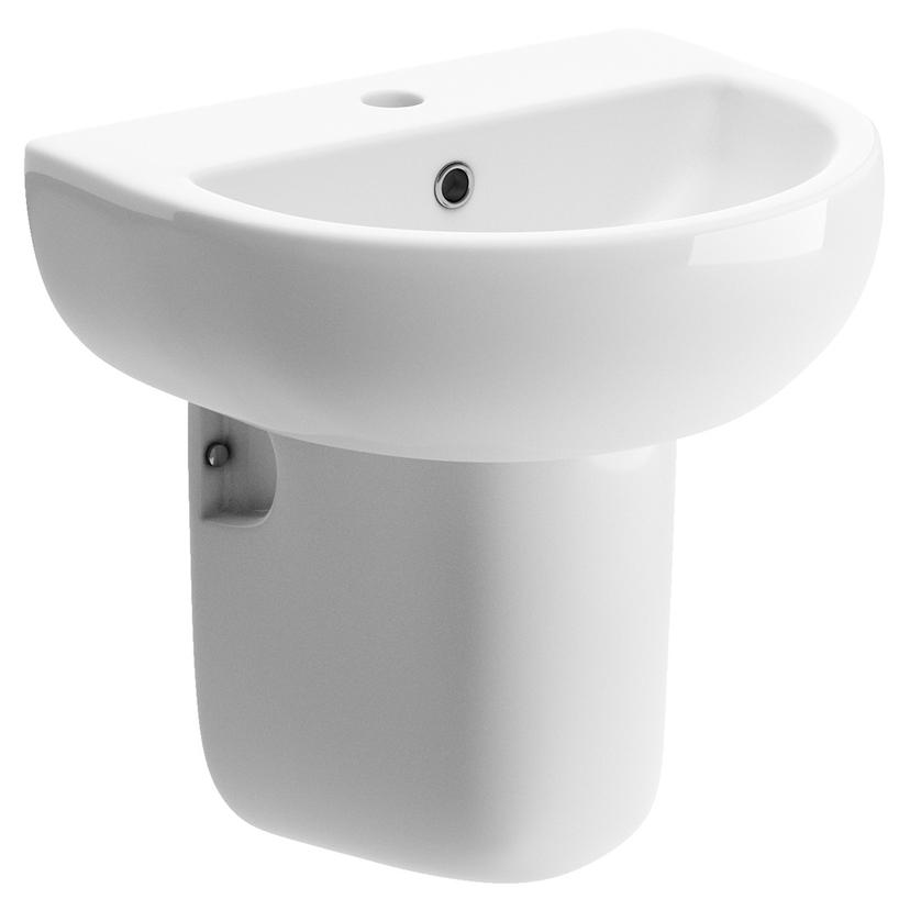 Varese 450mm(w) x 400mm(d) 1 Tap Hole Basin & Semi Pedestal