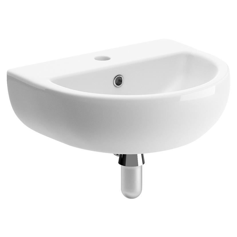 Varese 450mm(w) x 400mm(d) 1 Tap Hole Cloakroom Basin & Bottle Trap