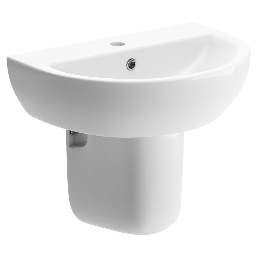 Varese 550mm(w) x 400mm(d) 1 Tap Hole Basin & Semi Pedestal