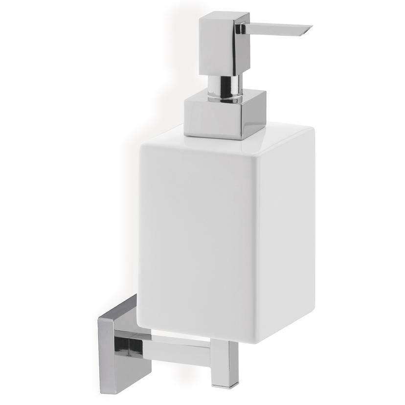 Virgo Wall Mounted Soap Dispenser - Chrome & White