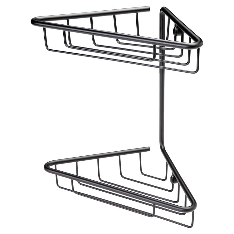 Crux 2-Tier Corner Shower Storage - Black