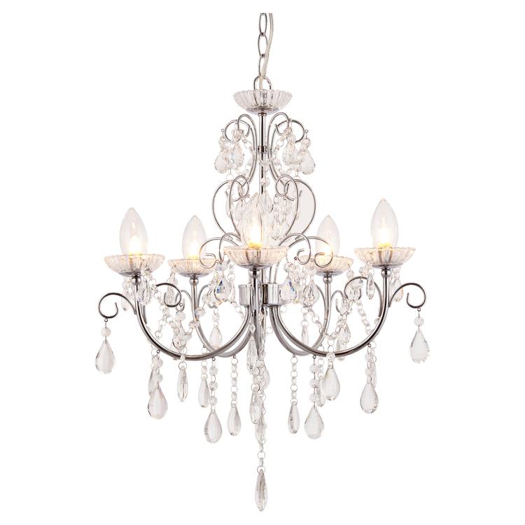 Gemini 5 Arm Chandelier Ceiling Light - Chrome