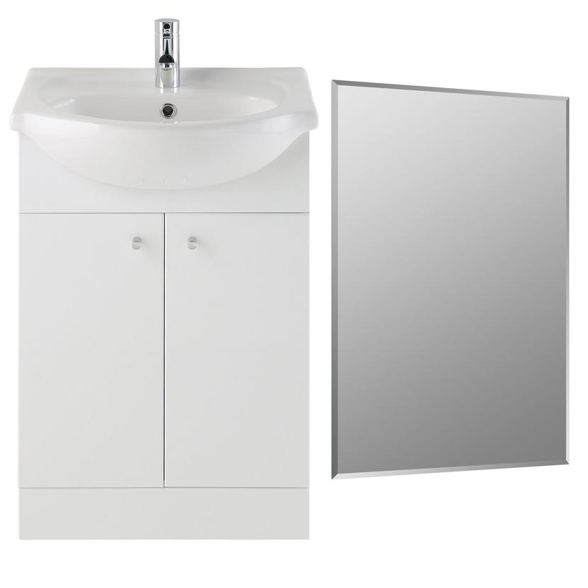 Kanazawa 650mm Freestanding Basin Unit & Mirror Pack