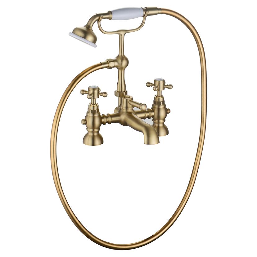 Shergar Bath Shower Mixer & Shower Kit - Brushed Brass