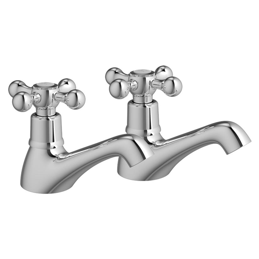 Enable Bath Pillar Taps - Chrome