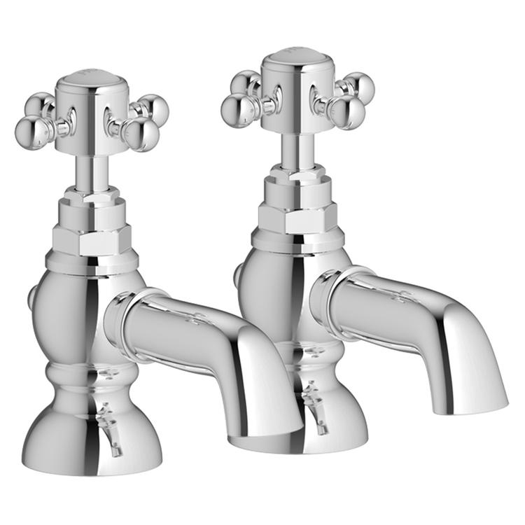 Justify Bath Pillar Taps - Chrome