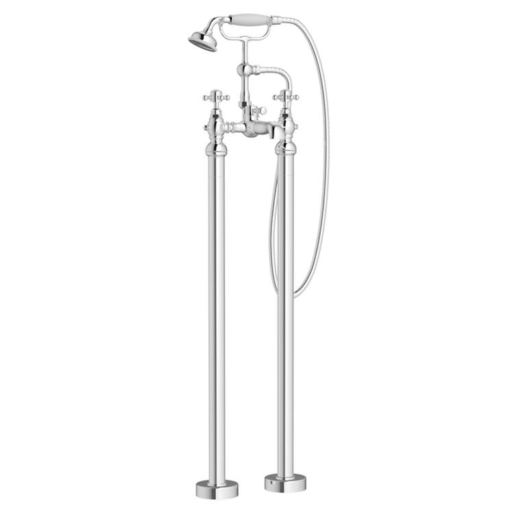 Justify Floor Standing Bath/Shower Mixer With Shower Kit - Chrome