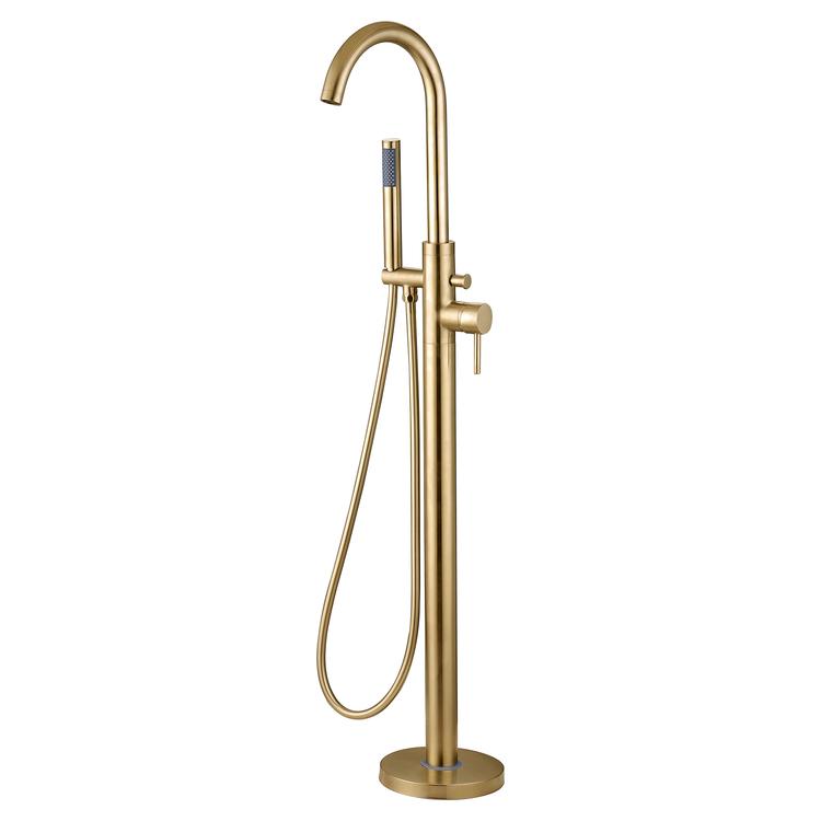 Winx Floor Standing Bath/Shower Mixer - Brushed Brass