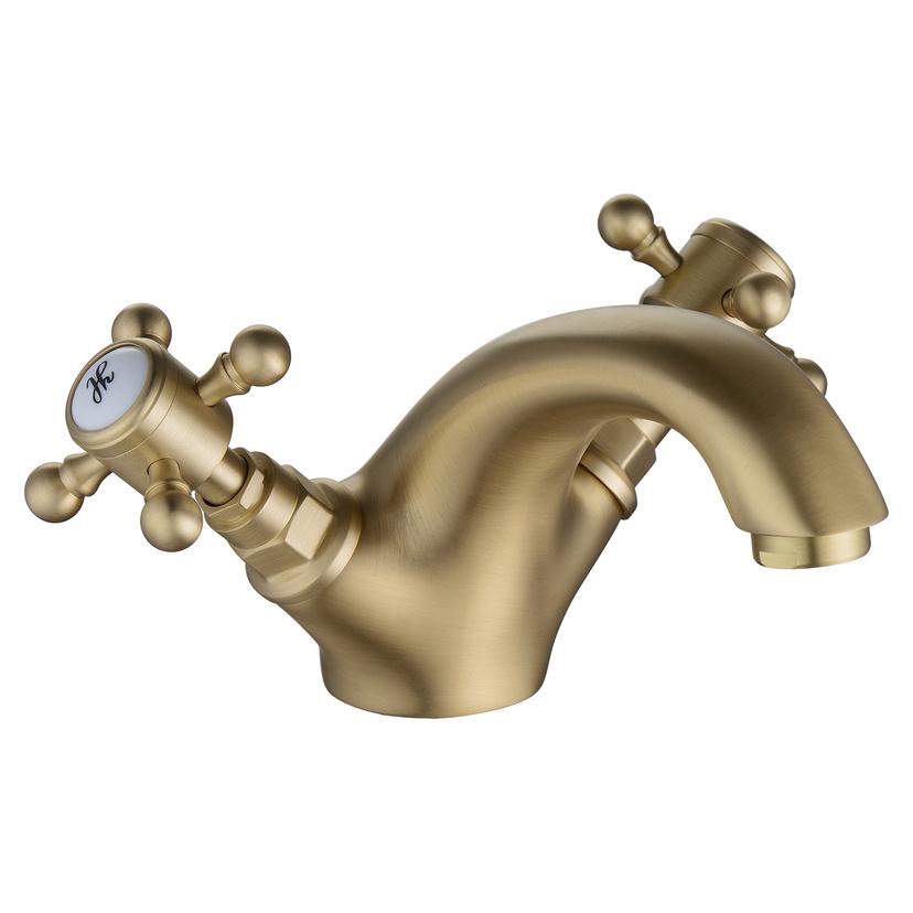 Shergar Basin Mixer & Pop Up Waste - Brushed Brass