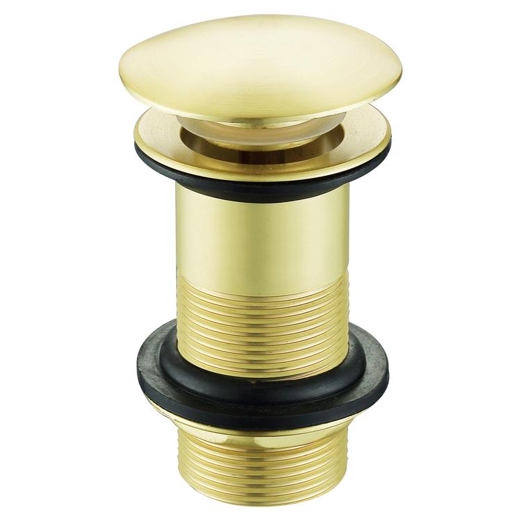 Mushroom Click Clack Basin Waste 1 1/4" (Unslotted) - Brushed Brass