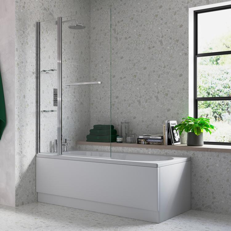 Two Panel Folding Bath Screen