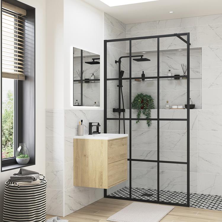 Lowri Black Framed Wetroom Panels