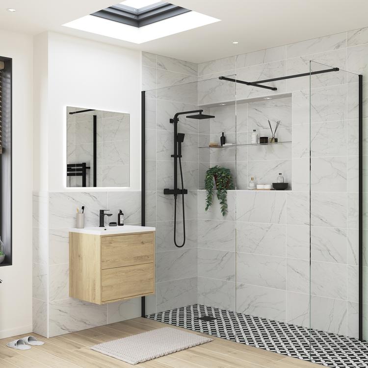 Lowri Black Profile Wetroom Side Panels