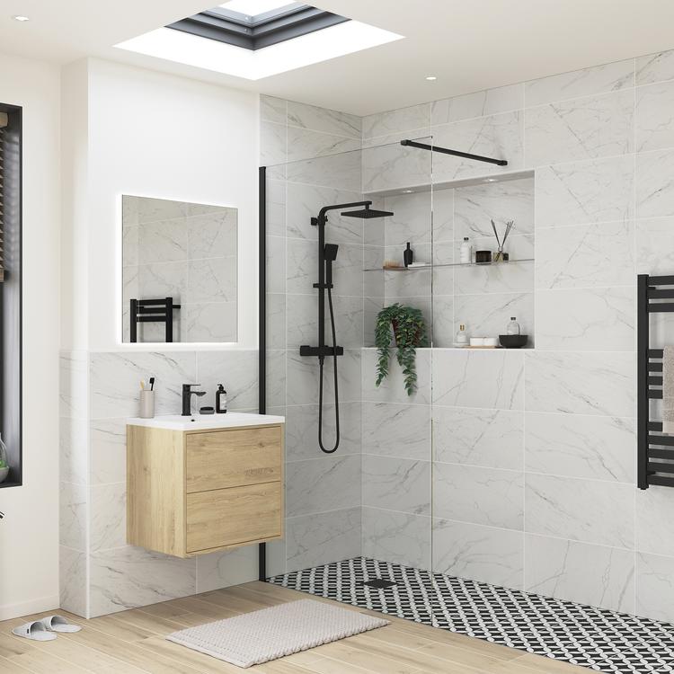 Lowri Black Profile Wetroom Panels