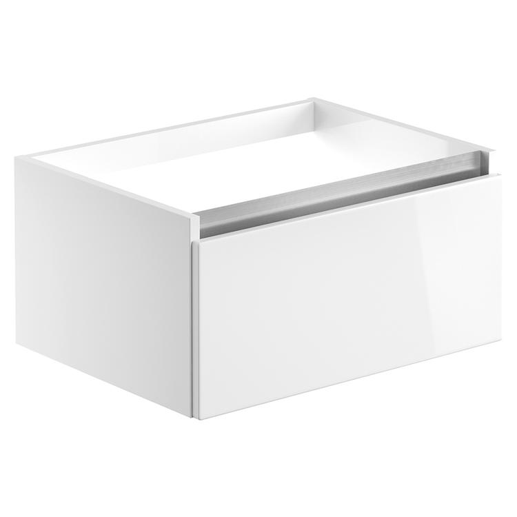 Nagano 600mm(w) 1 Drawer Wall Hung Basin Unit (No Top) - White Gloss