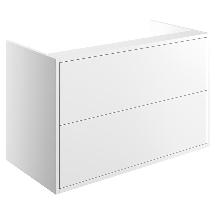 Chiba 900mm(w) 2 Drawer Wall Hung Basin Unit (No Top) - Matt White