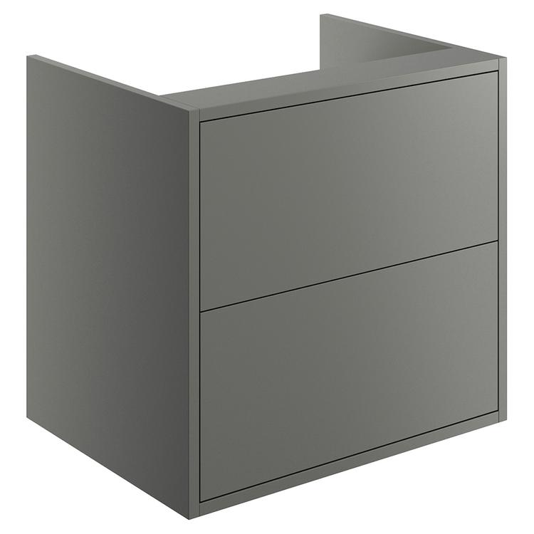 Chiba 600mm(w) 2 Drawer Wall Hung Basin Unit (No Top) - Matt Grey