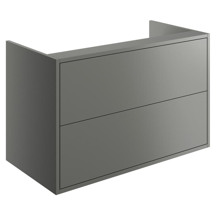 Chiba 900mm(w) 2 Drawer Wall Hung Basin Unit (No Top) - Matt Grey