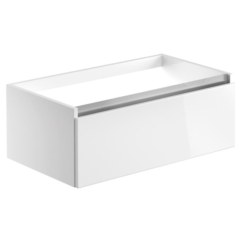 Nagano 800mm(w) 1 Drawer Wall Hung Basin Unit (No Top) - White Gloss