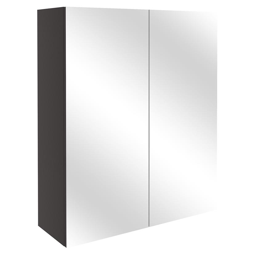 Tokyo 600mm(w) Mirrored Bathroom Cabinet - Matt Graphite Grey