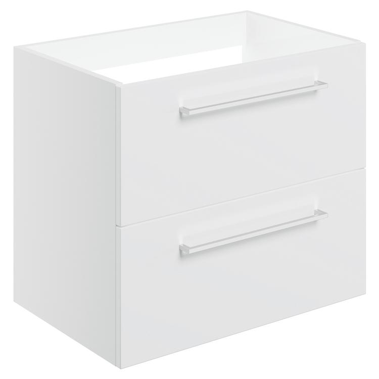 Naha 590mm (W) x 500mm (H) x 450mm (D) Wall Hung 2 Drawer Basin Unit (No Top) - White Gloss