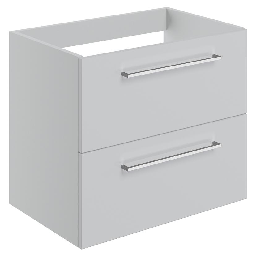 Naha 590mm (W) x 500mm (H) x 450mm (D) Wall Hung 2 Drawer Basin Unit (No Top) - Grey Gloss