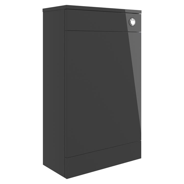 Naha 500mm(w) Floor Standing WC Toilet Unit - Anthracite Gloss