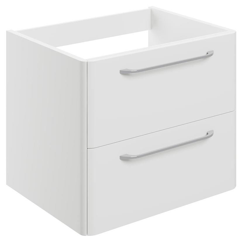 Osaka 594mm(w) 2 Drawer Wall Unit (exc. Basin) - White Gloss