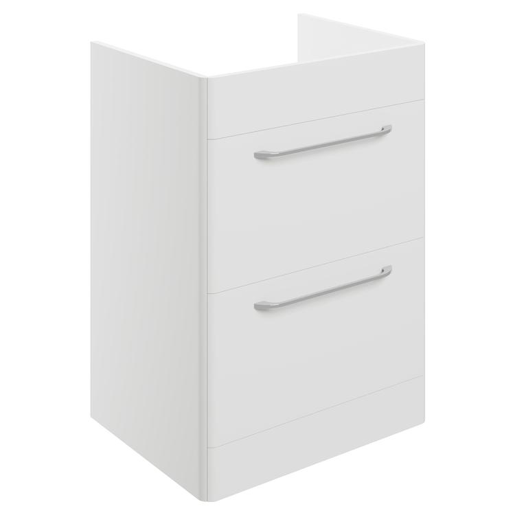 Osaka 594mm(w) 2 Drawer Floor Unit (exc. Basin) - White Gloss