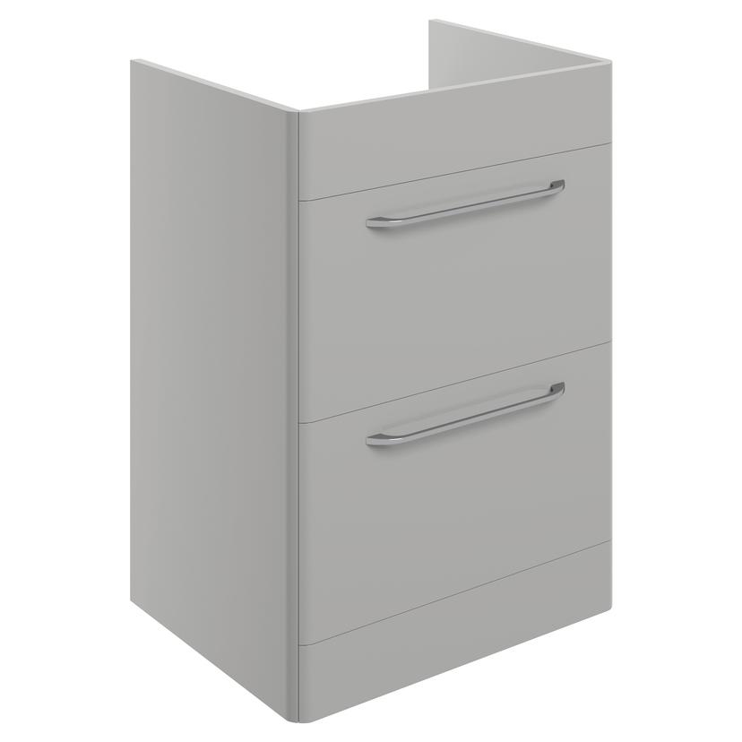 Osaka 594mm(w) 2 Drawer Floor Unit (exc. Basin) - Grey Gloss