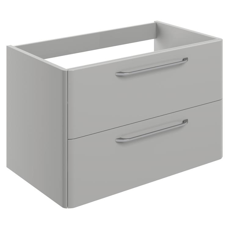 Osaka 794mm(w) 2 Drawer Wall Unit (exc. Basin) - Grey Gloss