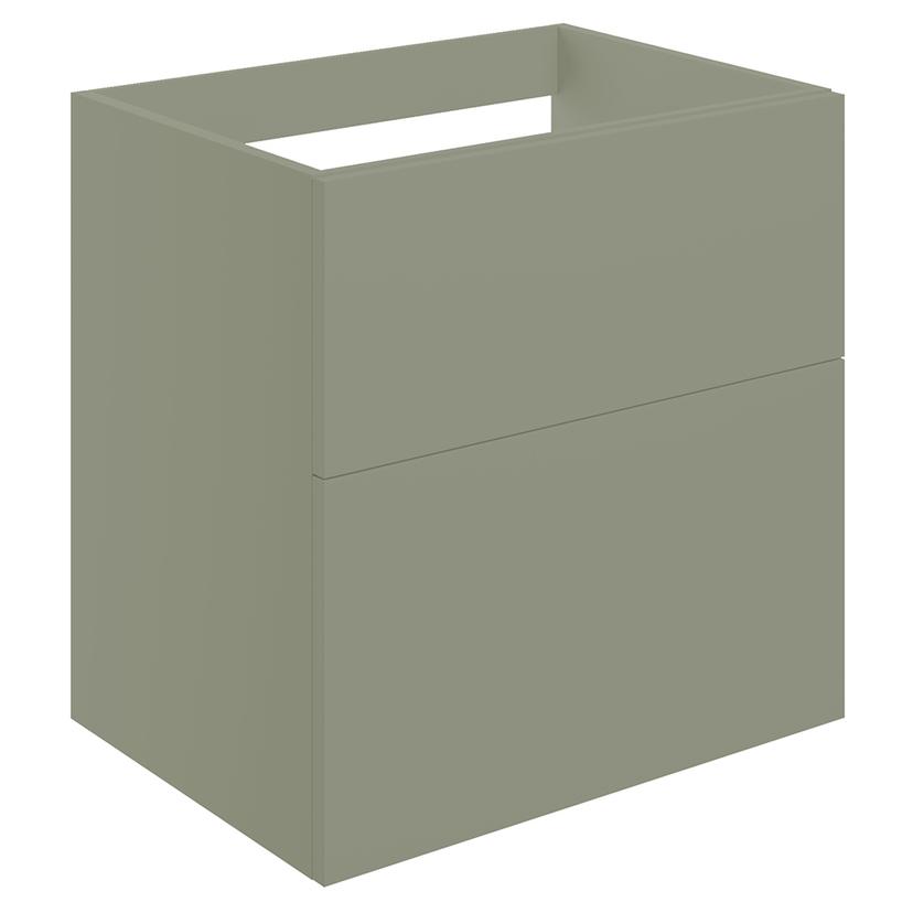 Yamagata 590mm (W) x 600mm (H) x 455mm (D) Wall Hung 2 Drawer Basin Unit (No Top) - Matt Olive Green