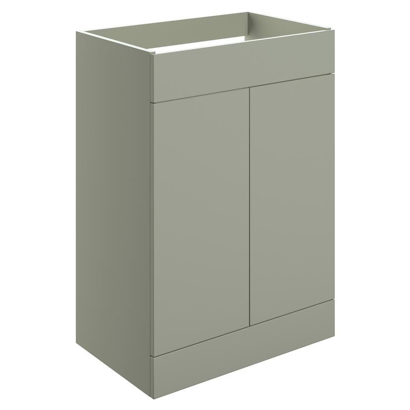 Yamagata 590mm (W) x 830mm (H) x 455mm (D) Freestanding 2 Door Basin Unit (No Top) - Matt Olive Green