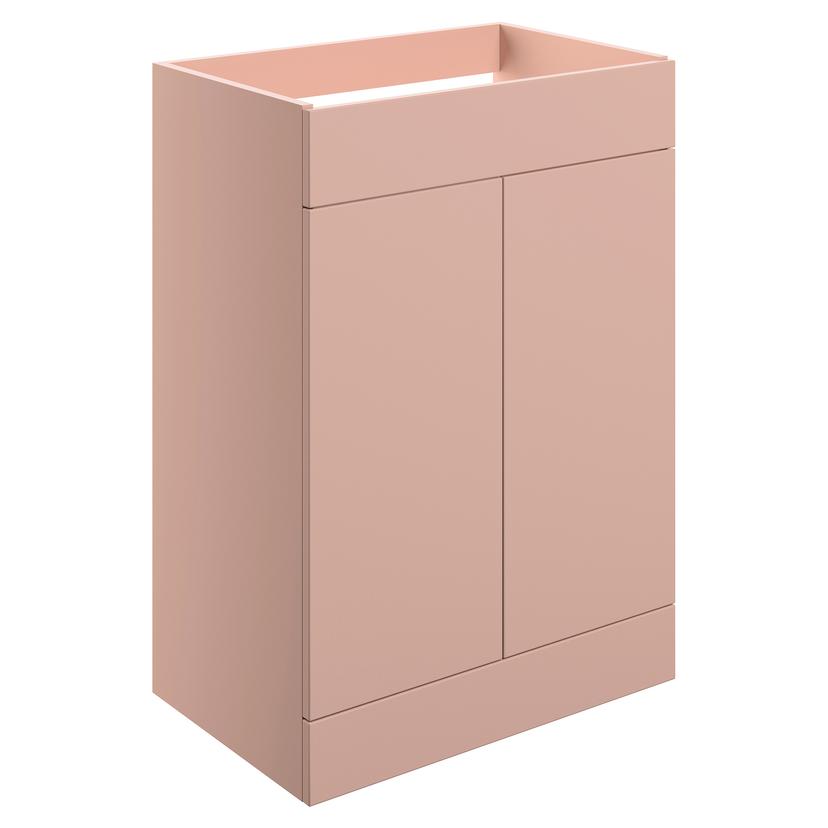 Yamagata 590mm (W) x 830mm (H) x 455mm (D)  Freestanding 2 Door Basin Unit (No Top) - Matt Antique Rose