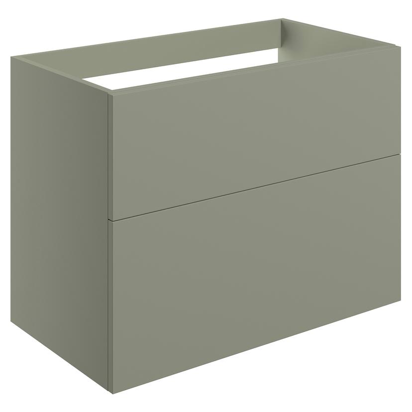 Yamagata 790mm (W) x 600mm (H) x 455mm (D) Wall Hung 2 Drawer Basin Unit (No Top) - Matt Olive Green