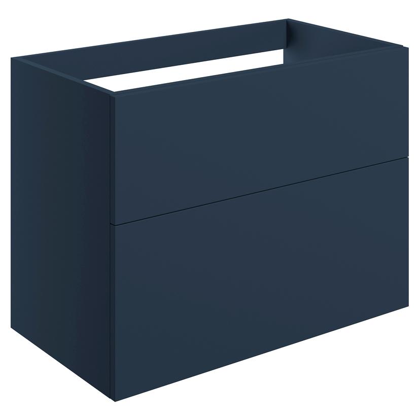 Yamagata 790mm (W) x 600mm (H) x 455mm (D) Wall Hung 2 Drawer Basin Unit (No Top) - Matt Deep Blue