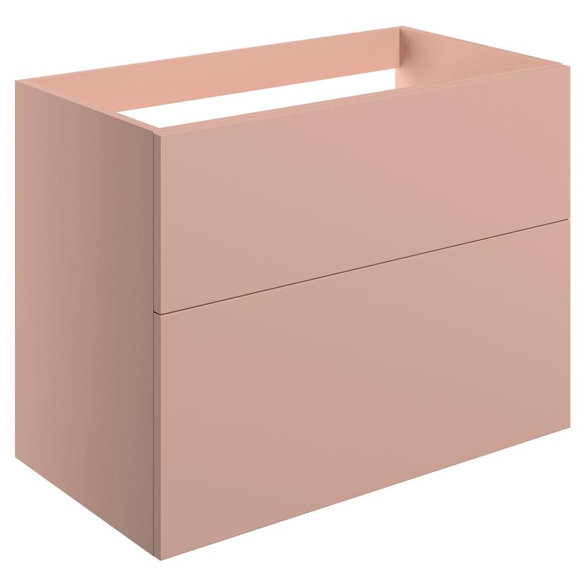 Yamagata 790mm (W) x 600mm (H) x 455mm (D) Wall Hung 2 Drawer Basin Unit (No Top) - Matt Antique Rose