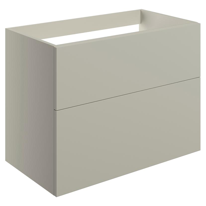 Yamagata 790mm (W) x 600mm (H) x 455mm (D) Wall Hung 2 Drawer Basin Unit (No Top) - Matt Latte